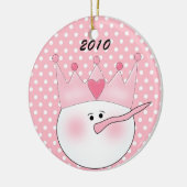 Personalisierte Rosa Schneefälle Keramikornament (Links)