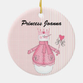 Personalisierte Rosa Schneefälle Keramikornament (Hinten)