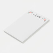 Personalisierte Rosa-Schrift Post-it Klebezettel (angewinkelt)