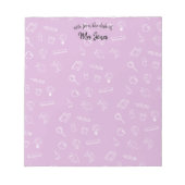 Personalisierte rosa Schule Notizblock (Vorderseite)