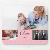 Personalisierte rosa Schulfoto-Collage-Name Mousepad (Vorne)