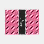 Personalisierte rosa Schwarz-weiße Fleecedecke (Vorderseite (Horizontal))