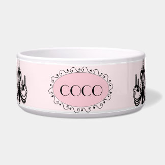 Personalisierte Rosa Schwarze Chic Hundefutter-Sch Napf