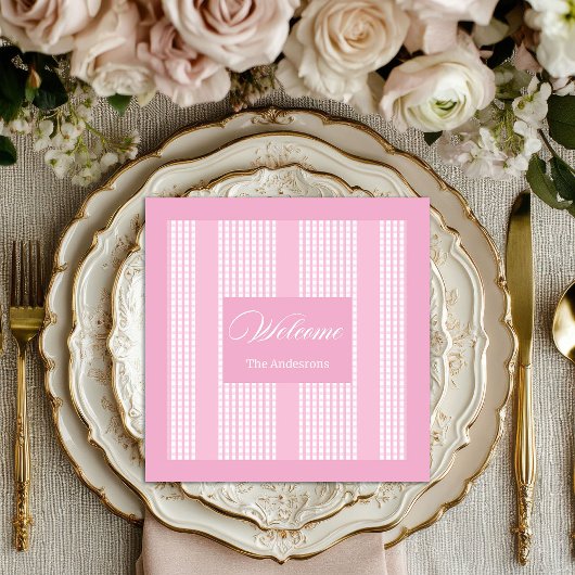Personalisierte rosa Servietten Chic Moderne Tisch