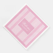 Personalisierte rosa Servietten Chic Moderne Tisch (Ecke)