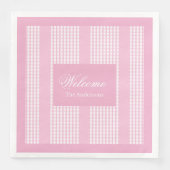 Personalisierte rosa Servietten Chic Moderne Tisch (Vorderseite)