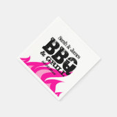 Personalisierte Rosa Servietten für Hochzeitsfeier (Ecke)