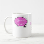 Personalisierte rosa Sprache-Blase Kaffeetasse (Links)