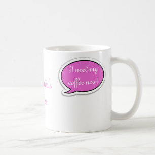 Personalisierte rosa Sprache-Blase Kaffeetasse