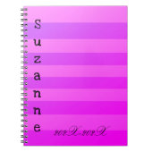 Personalisierte rosa Streifen Name School Jahr Notizblock (Vorderseite)