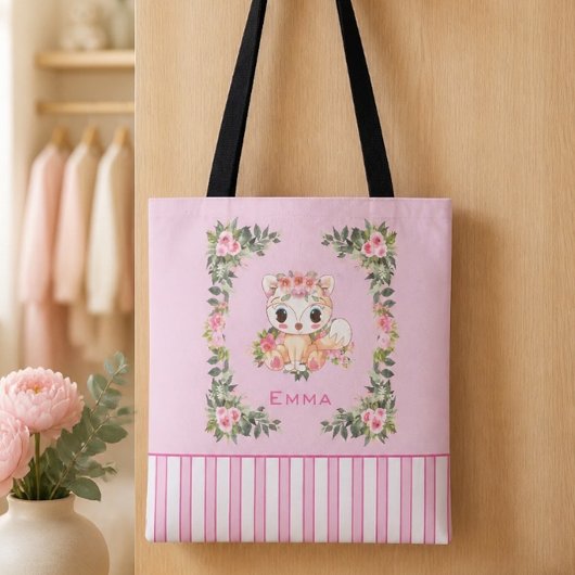 Personalisierte rosa Tasche 'Baby Fuchs'