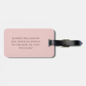 Personalisierte, rosa, trendige Aquarellkuh Gepäckanhänger (Rückseite horizontal)