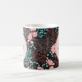 Personalisierte Rosa und Aquamarine dunkle Blüte Kaffeetasse (Mittel)