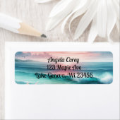 Personalisierte rosa und Aquamarine Meereswellen (Insitu)