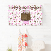 Personalisierte rosa und braune Punkte glücklich z Banner (Insitu)