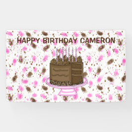 Personalisierte rosa und braune Punkte glücklich z Banner