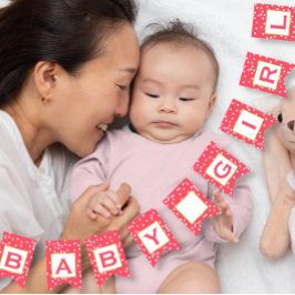 Personalisierte Rosa und Gold Dot Patten Hochzeit Wimpelkette