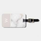 Personalisierte Rosa- und Goldmarmor Gepäckanhänger (Vorderseite horizontal)