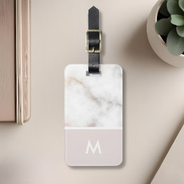 Personalisierte Rosa- und Goldmarmor Gepäckanhänger