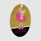 Personalisierte Rosa- und Goldverzierung Ornament (Vorderseite)