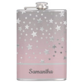 Personalisierte Rosa- und Grausteine Stilvoll Flachmann (Vorderseite)