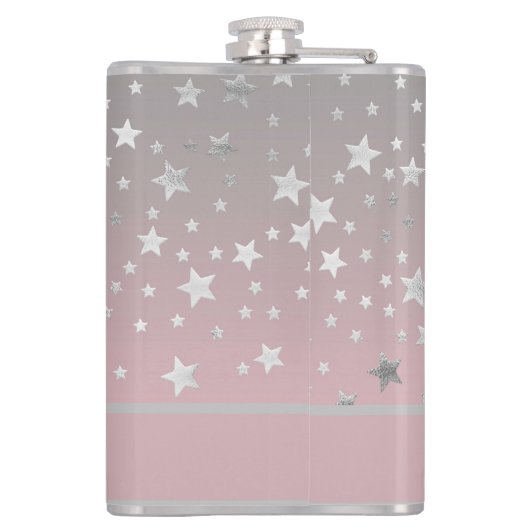 Personalisierte Rosa- und Grausteine Stilvoll Flachmann (Rückseite)