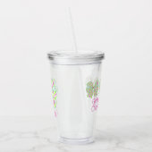 Personalisierte, rosa und grüne Streifen Acryltrinkbecher (Links)