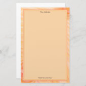 Personalisierte rosa und orange Liniengrenzen Briefpapier (Vorne/Hinten)