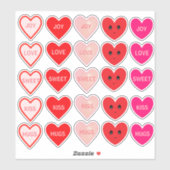 Personalisierte Rosa und Rote Liebe Herz Aufkleber (Blatt)
