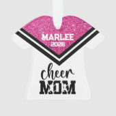 Personalisierte Rosa und Schwarz Mama Ornament (Rückseite)