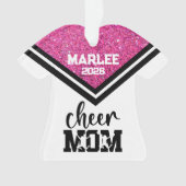 Personalisierte Rosa und Schwarz Mama Ornament (Vorderseite)