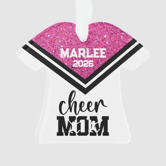 Personalisierte Rosa und Schwarz Mama Ornament (Vorderseite)