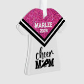 Personalisierte Rosa und Schwarz Mama Ornament (Vorderseite)