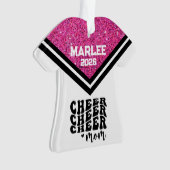 Personalisierte Rosa und Schwarz Mama Ornament (Vorderseite)