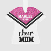 Personalisierte Rosa und Schwarz Mama Ornament (Rückseite)