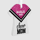 Personalisierte Rosa und Schwarz Mama Ornament (Vorderseite)