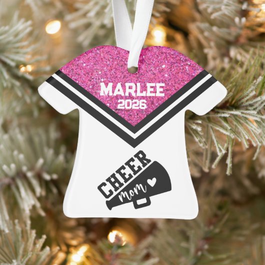 Personalisierte Rosa und Schwarz Mama Ornament (Baum)