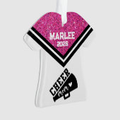 Personalisierte Rosa und Schwarz Mama Ornament (Vorderseite)