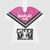 Personalisierte Rosa und Schwarz Mama Ornament (Rückseite)