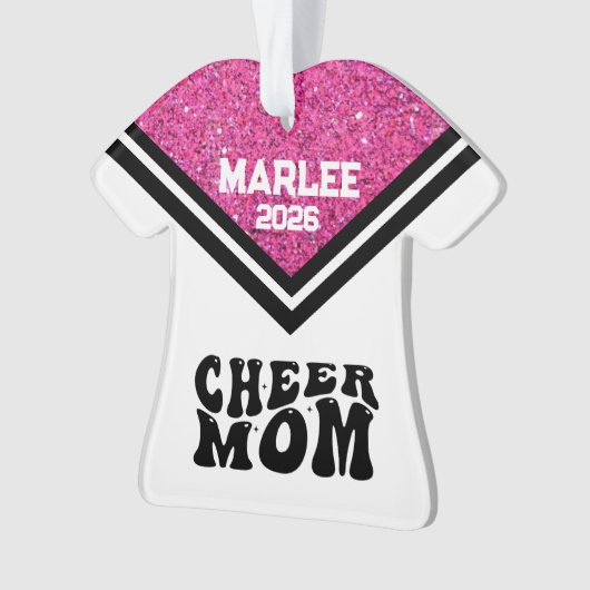 Personalisierte Rosa und Schwarz Mama Ornament (Vorderseite)