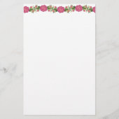 Personalisierte Rosa und Schwarze Flora Briefpapier (Rückseite)