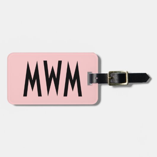 Personalisierte, rosa und schwarze Gepäckmarke Gepäckanhänger (Vorderseite horizontal)