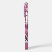 Personalisierte Rosa- und Silberpalmen für Glitzer Case-Mate iPhone Hülle (Rückseite / Links)