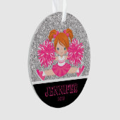 Personalisierte Rosa und Silberschmuck Ornament (Vorderseite)