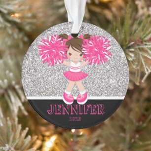 Personalisierte Rosa und Silberschmuck Ornament