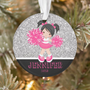 Personalisierte Rosa und Silberschmuck Ornament