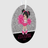 Personalisierte Rosa und Silberschmuck Ornament (Vorderseite)