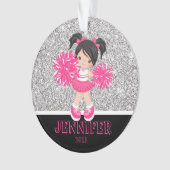 Personalisierte Rosa und Silberschmuck Ornament (Vorderseite)
