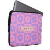 Personalisierte rosa und violette Blume Laptopschutzhülle (Vorne Rechts)