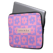 Personalisierte rosa und violette Blume Laptopschutzhülle (Vorderseite Links)